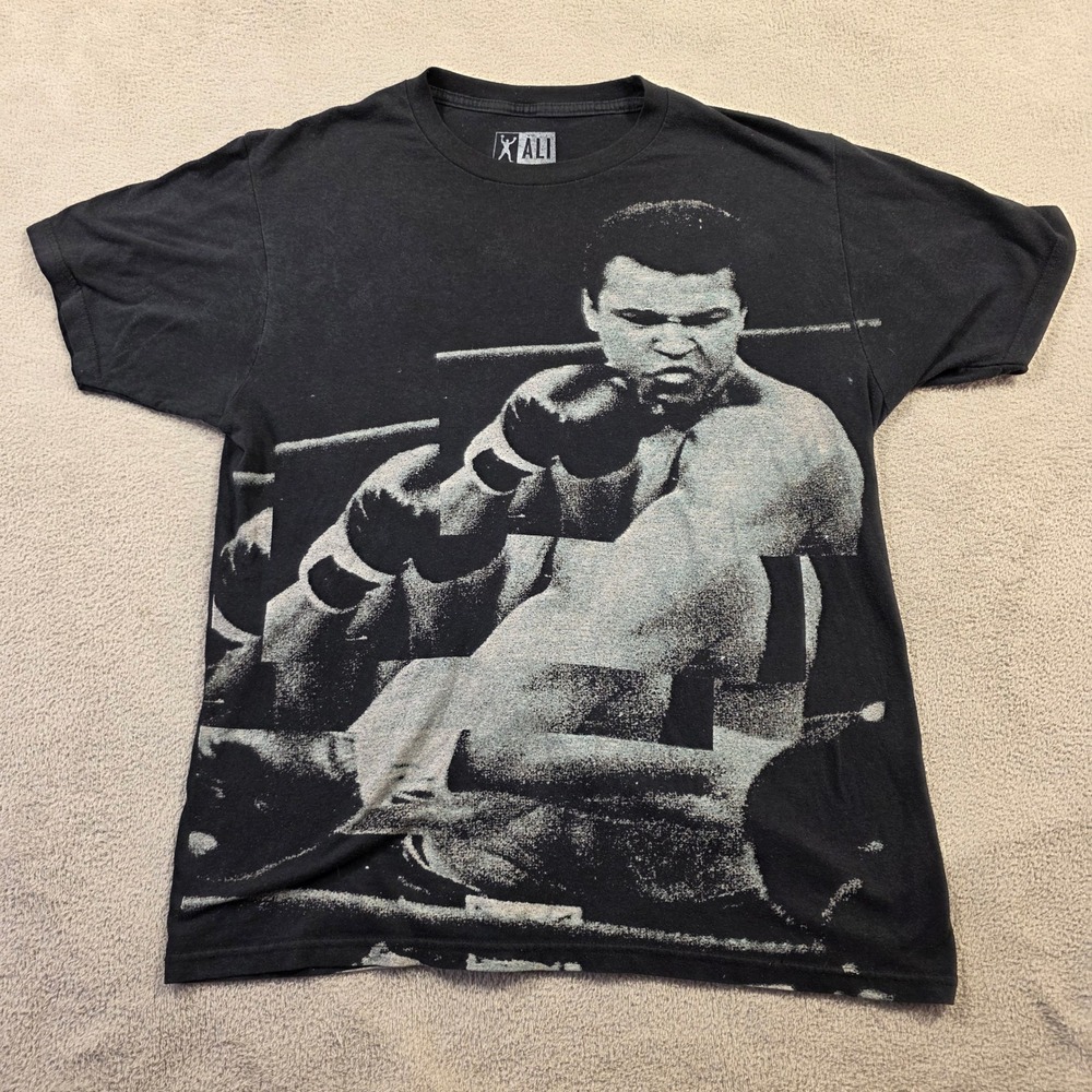 Muhammad Ali T-Shirt Mens M Black Graphic Streetwear Boxing Gym Sportswear Tee
